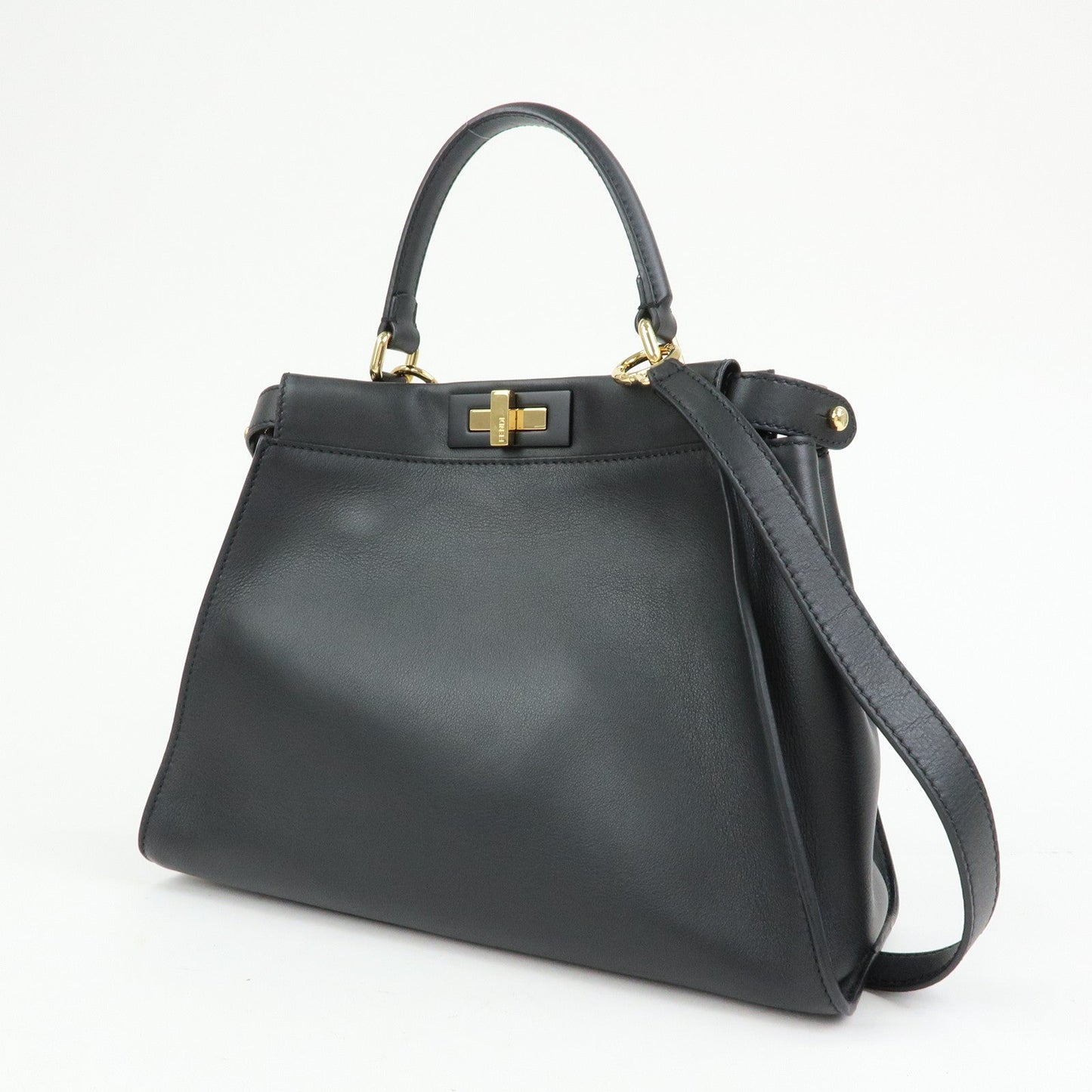 FENDI Peekaoo Calf Leather 2Way Bag Hand Bag Shoulder Bag 8BN290
