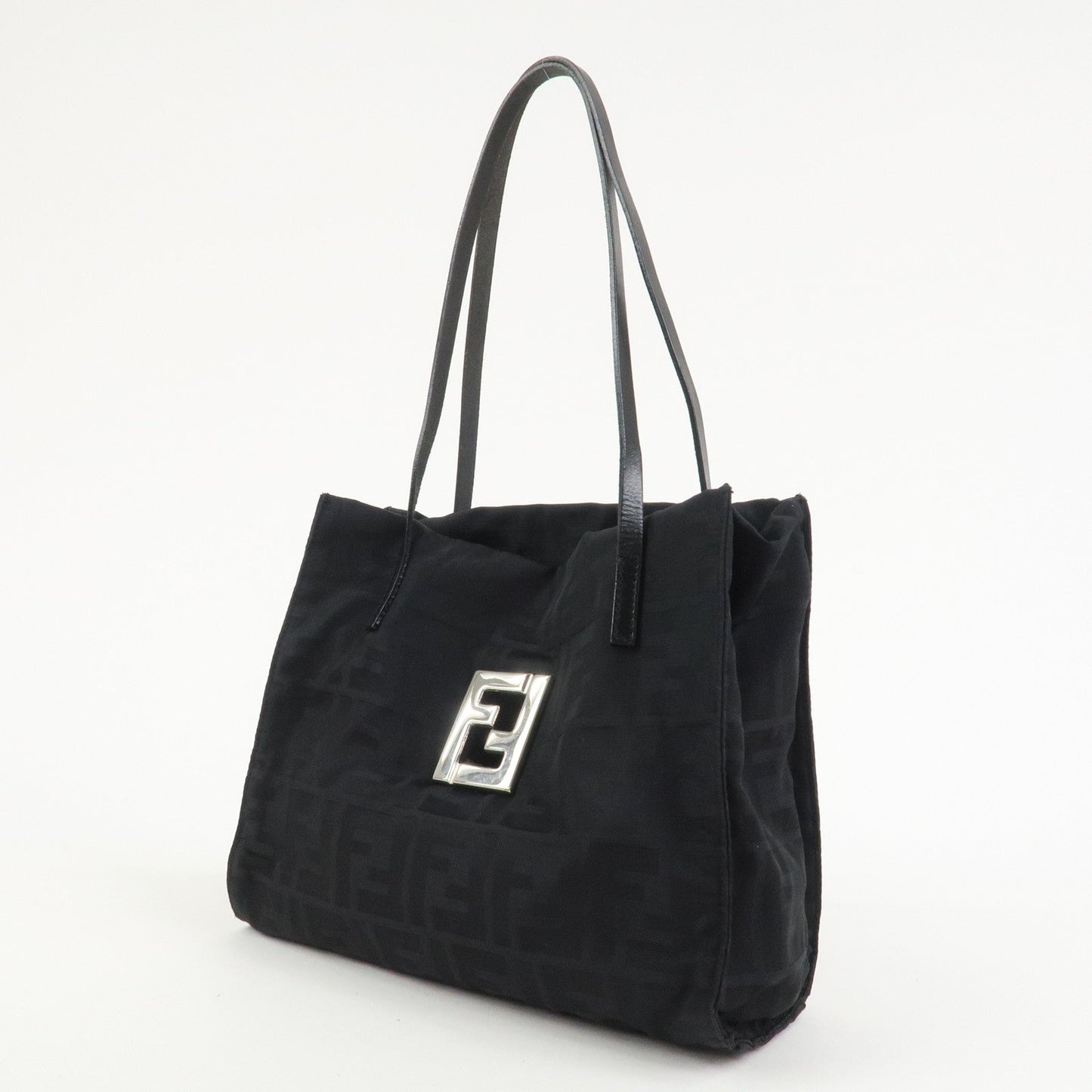 FENDI Zucca Canvas Leather Tote Bag Hand Bag Shoulder Bag 16001