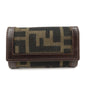 FENDI Zucca Canvas Leather 6 Ring Key Case Key Holder Brown 10163