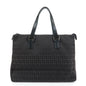 FENDI Zucchino Canvas Leather Tote Bag Hand Bag Black