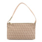 FENDI Zucchino Canvas Leather Shoulder Hand Bag Pink Beige 8BR444