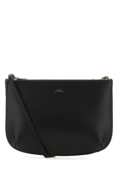 A.P.C. Woman Black Leather Sarah Crossbody Bag