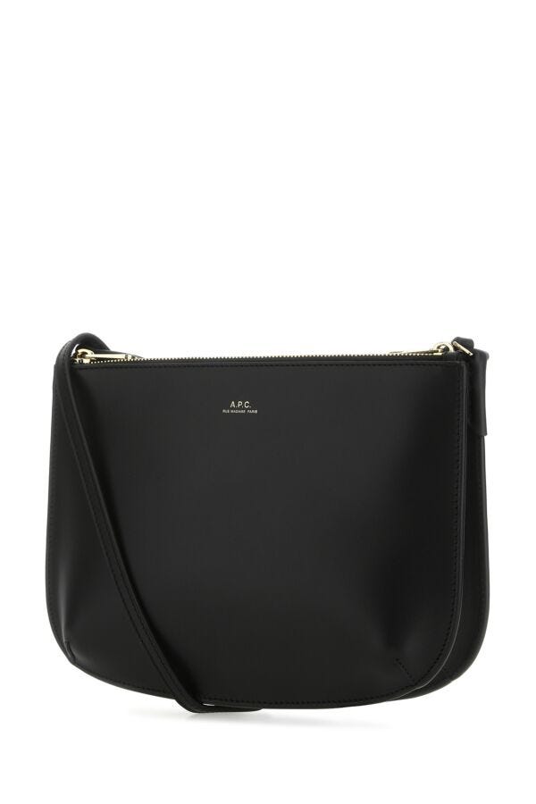 A.P.C. Woman Black Leather Sarah Crossbody Bag