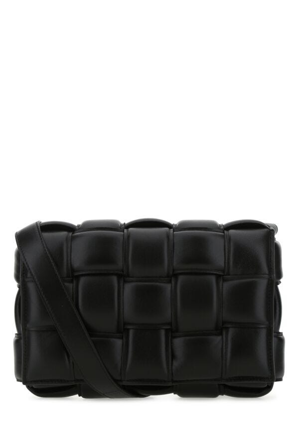 Bottega Veneta Woman Black Nappa Leather Small Padded Cassette Crossbody Bag