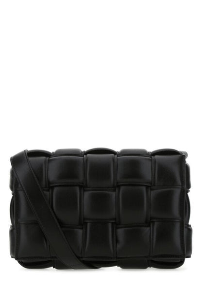 Bottega Veneta Woman Black Nappa Leather Small Padded Cassette Crossbody Bag