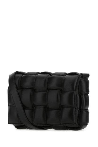 Bottega Veneta Woman Black Nappa Leather Small Padded Cassette Crossbody Bag