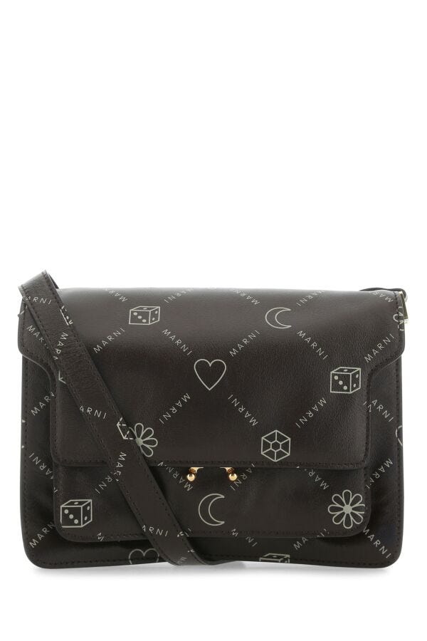 Marni Woman Printed Leather Medium Trunk Soft Crossbody Bag