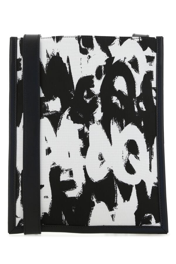 Alexander Mcqueen Man Printed Nylon Crossbody Bag