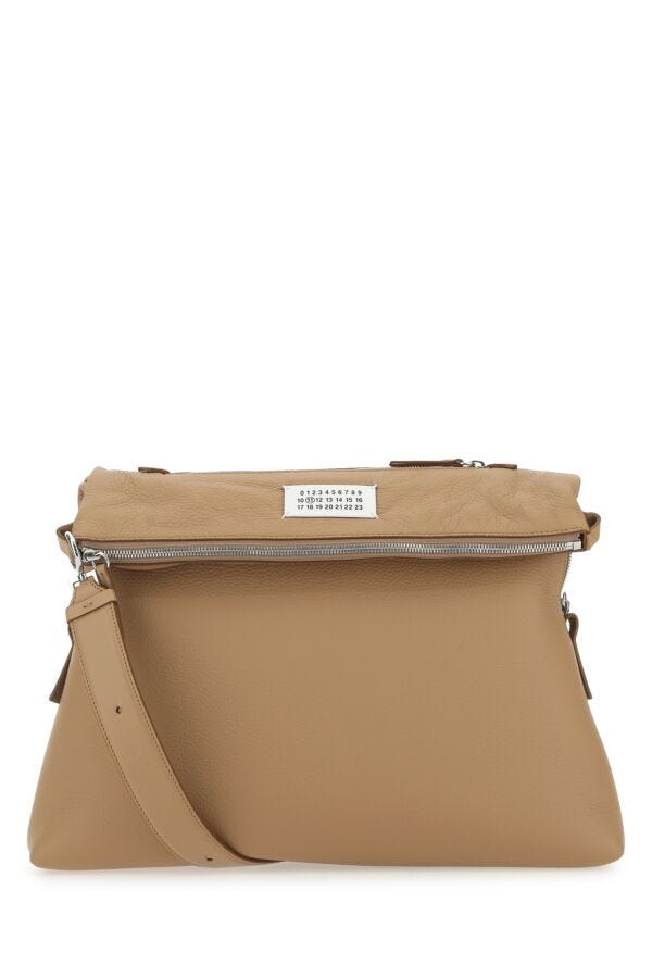 Maison Margiela Woman Camel Leather Crossbody Bag