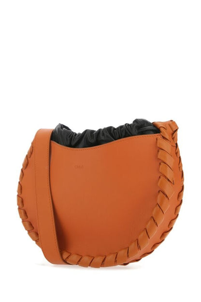 Chloe Woman Dark Orange Leather Small Mate Crossbody Bag