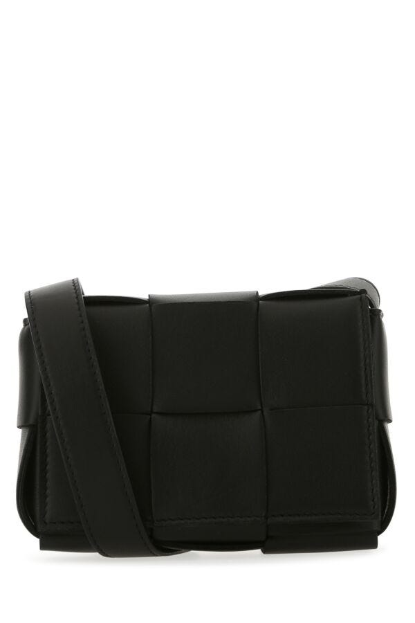 Bottega Veneta Woman Black Nappa Leather Candy Cassette Crossbody Bag