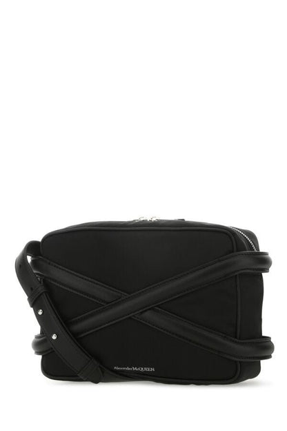 Alexander Mcqueen Man Black Nylon Harness Crossbody Bag