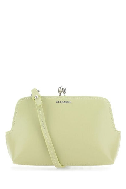 Jil Sander Woman Pastel Green Leather Micro Goji Crossbody Bag