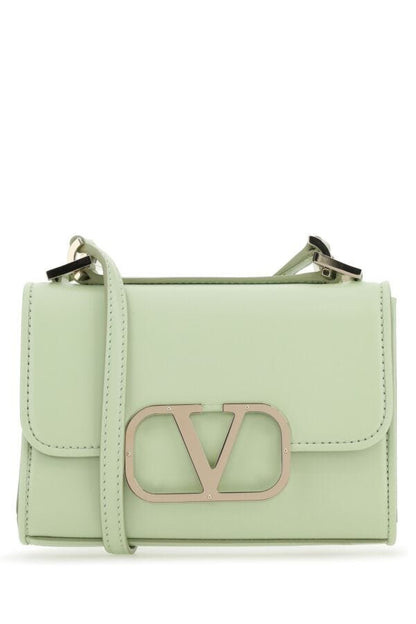 Valentino Garavani Woman Pastel Green Vlogo Crossbody Bag
