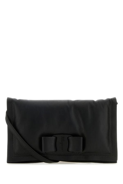 Salvatore Ferragamo Woman Black Nappa Leather Viva Crossbody Bag