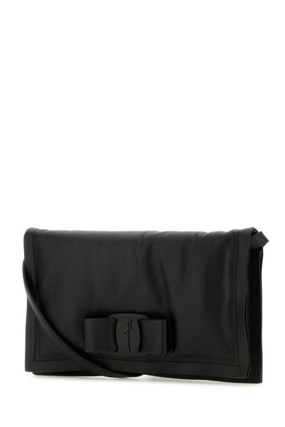 Salvatore Ferragamo Woman Black Nappa Leather Viva Crossbody Bag