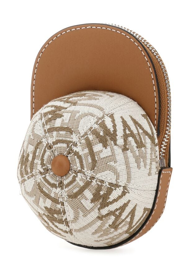 Jw Anderson Man Two-Tone Canvas And Leather Nano Cap Crossbody Bag