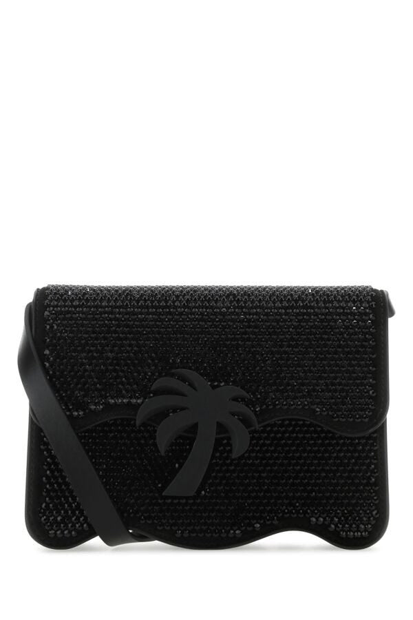 Palm Angels Woman Embellished Suede Palm Beach Crossbody Bag
