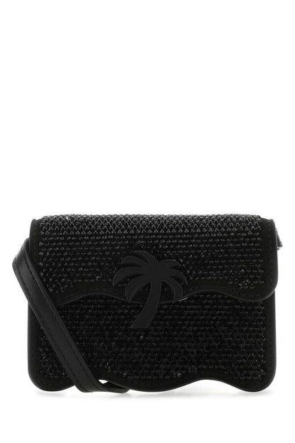 Palm Angels Woman Embellished Leather Micro Palm Beach Crossbody Bag