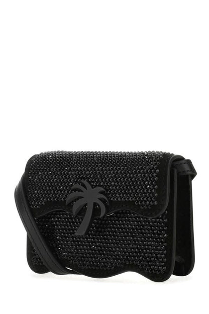 Palm Angels Woman Embellished Leather Micro Palm Beach Crossbody Bag