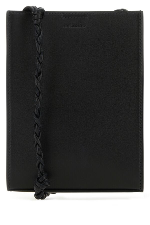 Jil Sander Man Black Leather Small Tangle Crossbody Bag