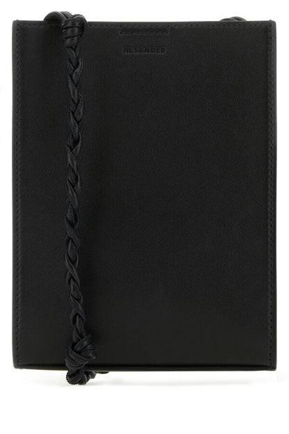 Jil Sander Man Black Leather Small Tangle Crossbody Bag