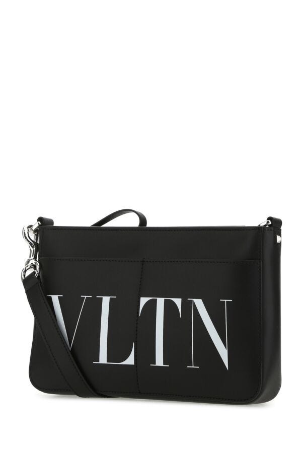Valentino Garavani Man Black Leather Crossbody Bag