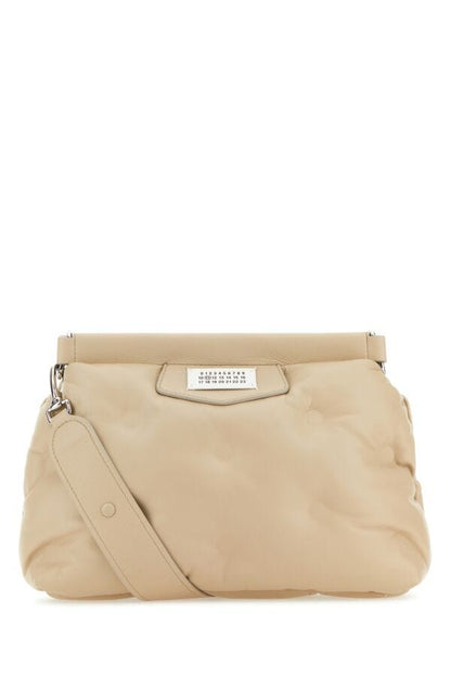 Maison Margiela Woman Beige Nappa Leather Small Glam Slam Classique Crossbody Bag