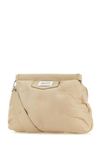 Maison Margiela Woman Beige Nappa Leather Small Glam Slam Classique Crossbody Bag