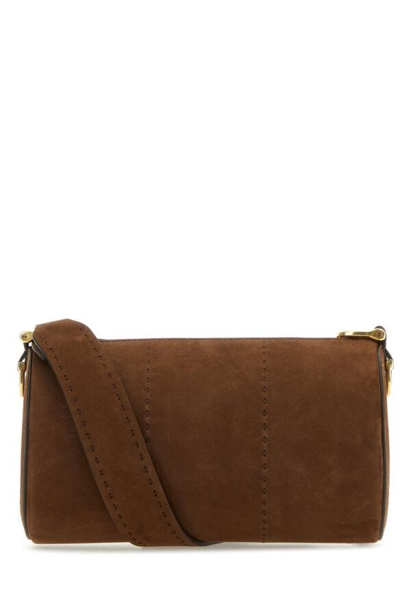 Max Mara Woman Brown Nabuk Small Crossbody Bag