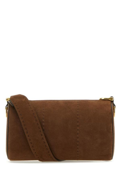 Max Mara Woman Brown Nabuk Small Crossbody Bag