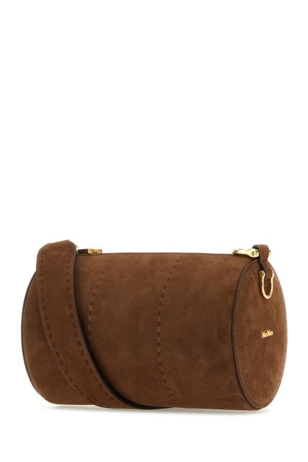Max Mara Woman Brown Nabuk Small Crossbody Bag