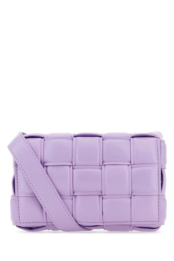 Bottega Veneta Woman Lilac Nappa Leather Small Padded Cassette Crossbody Bag