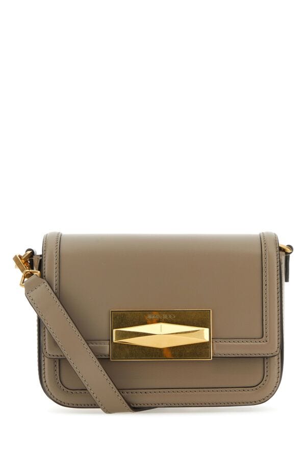 Jimmy Choo Woman Dove Grey Leather Diamond Crossbody Bag