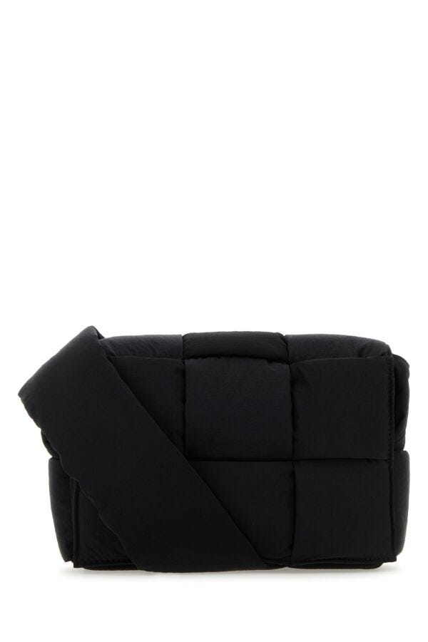 Bottega Veneta Man Black Fabric Cassette Crossbody Bag