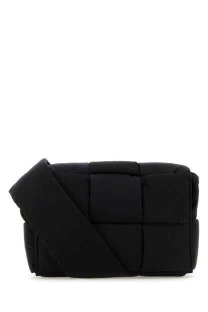 Bottega Veneta Man Black Fabric Cassette Crossbody Bag