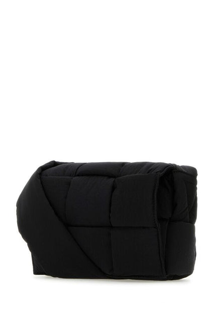 Bottega Veneta Man Black Fabric Cassette Crossbody Bag