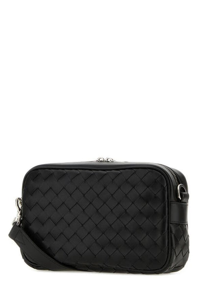 Bottega Veneta Man Black Leather Crossbody Bag