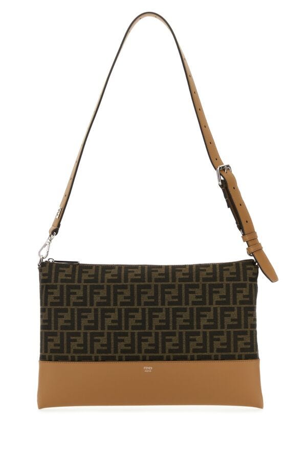 Fendi Man Embroidered Jacquard Crossbody Bag