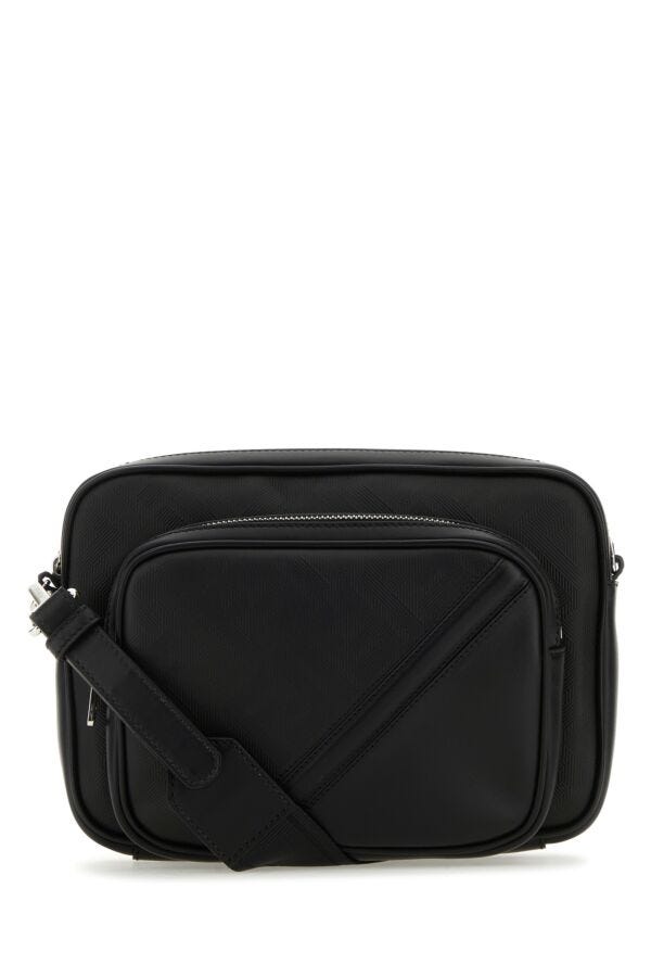 Fendi Man Black Leather Camera Case Duo Fendi Crossbody Bag