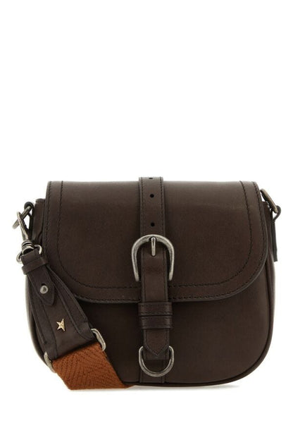 Golden Goose Deluxe Brand Woman Dark Brown Leather Small Sally Crossbody Bag