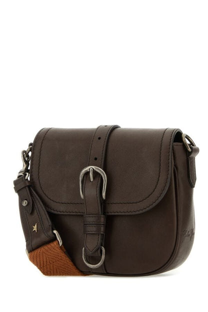 Golden Goose Deluxe Brand Woman Dark Brown Leather Small Sally Crossbody Bag