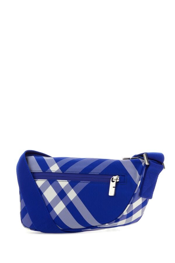 Burberry Man Embroidered Nylon Shield Crossbody Bag