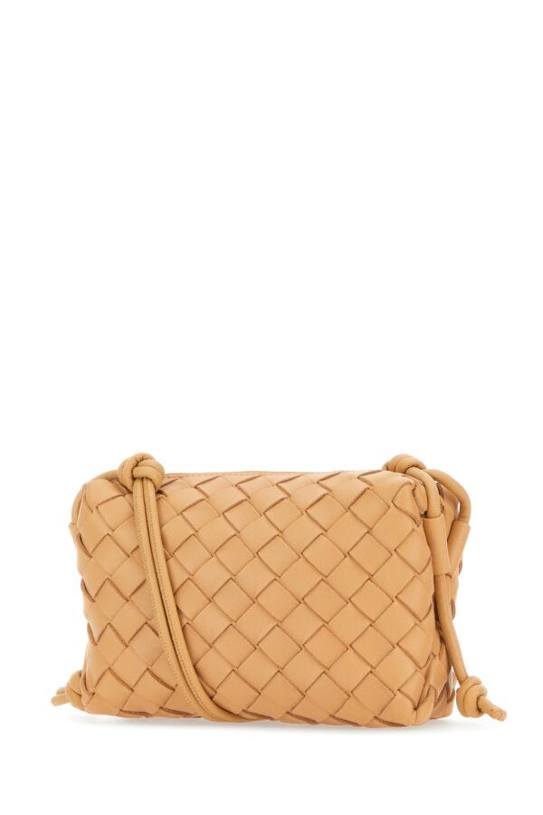 Bottega Veneta Woman Skin Pink Leather Mini Loop Crossbody Bag