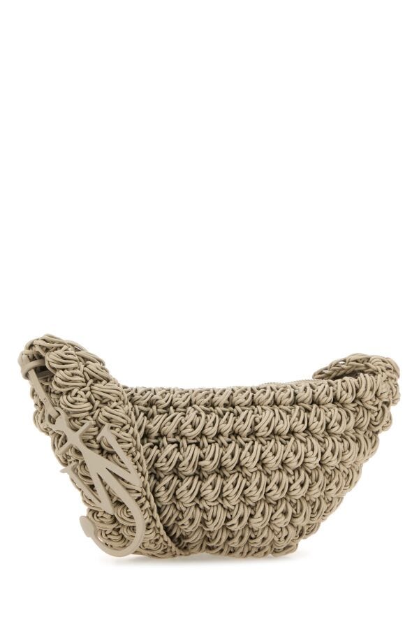 Jw Anderson Man Dove Grey Knit Popcorn Sling Crossbody Bag