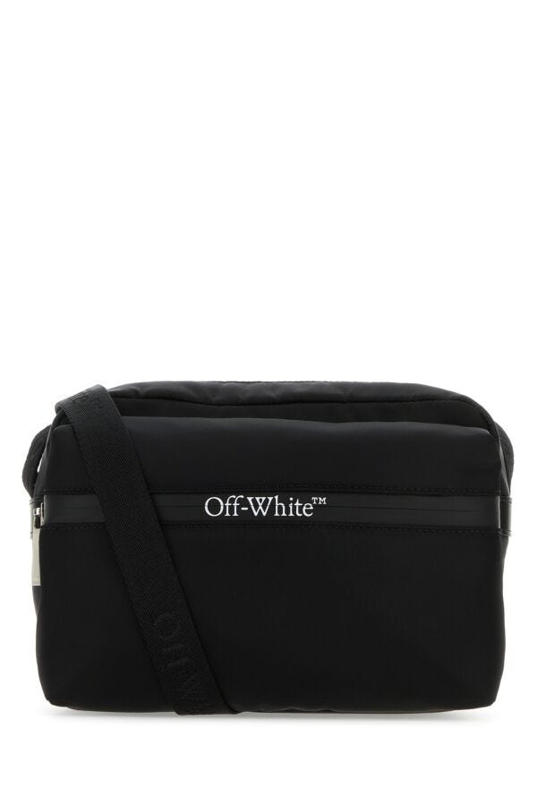 Off White Man Black Nylon Outdoor Crossbody Bag