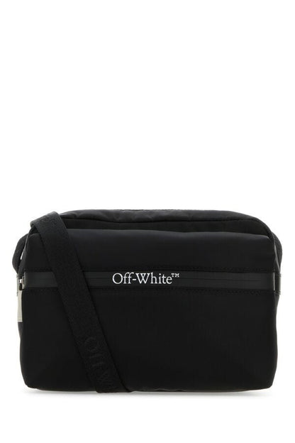 Off White Man Black Nylon Outdoor Crossbody Bag
