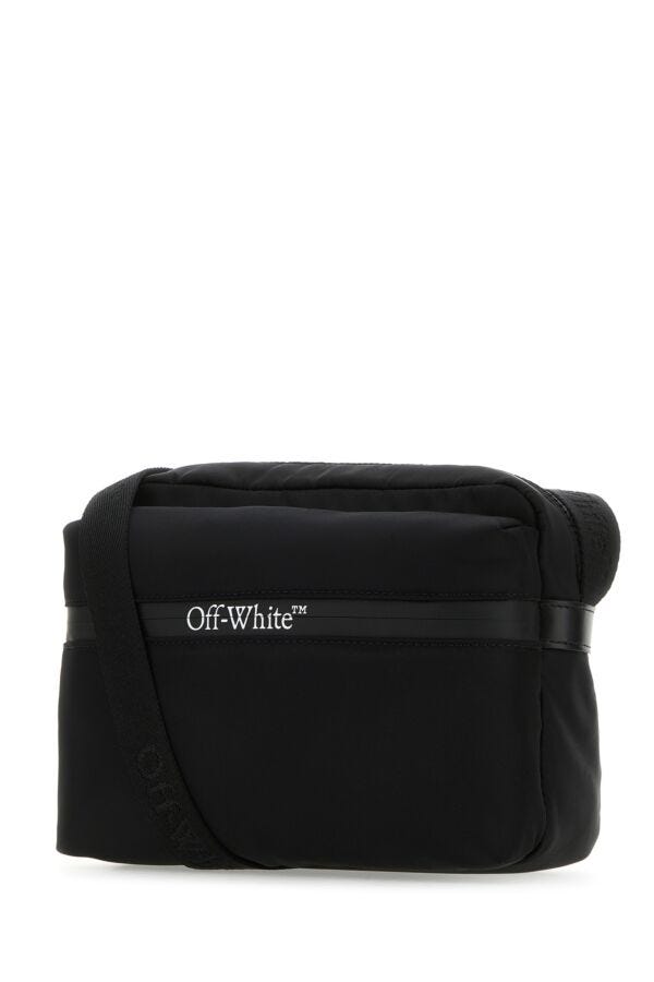 Off White Man Black Nylon Outdoor Crossbody Bag