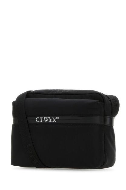 Off White Man Black Nylon Outdoor Crossbody Bag