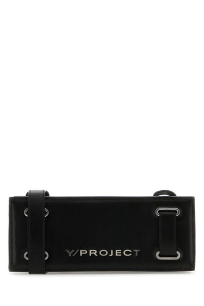 Y Project Woman Black Leather Crossbody Bag